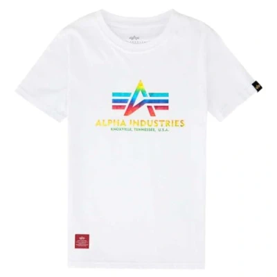 Abbildung von Alpha Industries Basic KIDS Teens Unisex Tshirt print für Kinder, Größe: 152, White/red