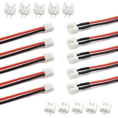 Abbildung von elechawk 5 Paar JST XH 2,54 mm 2 poliger 1S Balance Stecker Bleibuchse und Buchse mit 20 cm (7,9 Zoll) Silikondrahtkabel für Woodland Just Plug Lights 3D Drucker