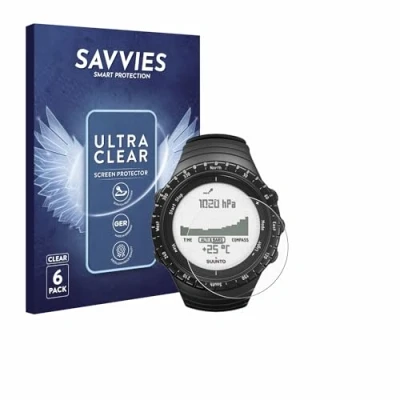 Abbildung von Savvies 6 Stück Schutzfolie für Suunto Core Regular Black Displayschutz Folie Ultra Transparent