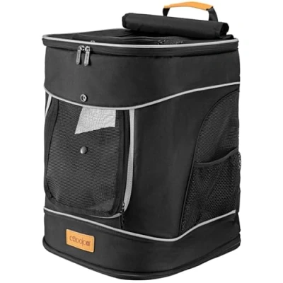 Abbildung von Cadoca Tiertransporttasche, bis 20 kg Rucksack 31x30x41cm Haustier Katze Hund Schwarz