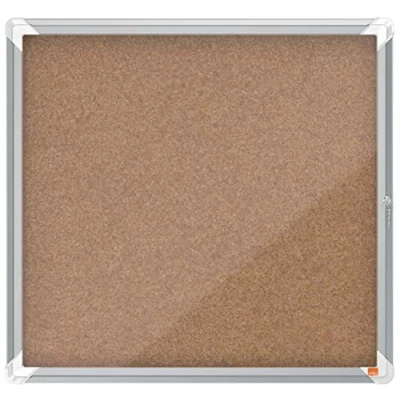 Abbildung von Nobo abschließbarer Schaukasten mit Kork Notiztafel, 6 x A4, Premium Plus, Naturbraun, 1902562