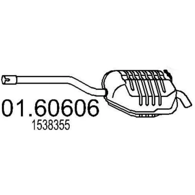 Abbildung von MTS 01.60606 Endschalldämpfer 1100 FORD: S Max Mk1, MONDEO 4 Turnier, Galaxy Mk2 MPV, VOLVO: V70 3, S80 II