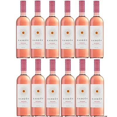 Abbildung von Rasgon Tempranillo Rosado Roséwein Wein halbtrocken Spanien (12 Flaschen)