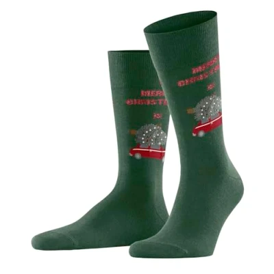 Abbildung von Burlington XMAS CARO Socken, Herren, Größe: 40 46, Eucalyptus