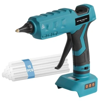 Abbildung von Kabellose Heißklebepistole für Makita 18V Akku 11mm Schnelle Aufheizzeit vielseitig einsetzbar und präzise Kupferdüse DIY Projekte Handwerk Reparaturen
