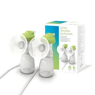 Abbildung von ARDO Double Pumpset für die elektrischen Milchpumpen Calypso und Carum Hochwertiges Zubehör zum sicheren &amp; schnellen Abpumpen von Muttermilch BPA frei