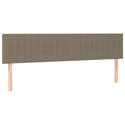 Abbildung von vidaXL 2X Kopfteil Polsterkopfteil Bettkopfteil für Bett Betthaupt Bettgestell Schlafzimmer Bettrahmen Bettzubehör Taupe 90x5x78/88cm Stoff