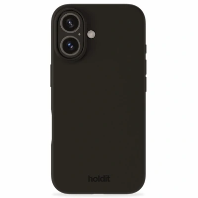 Abbildung von Apple iPhone 16 Hülle Silikon Holdit Hard Case/Backcover Handyhülle Schwarz