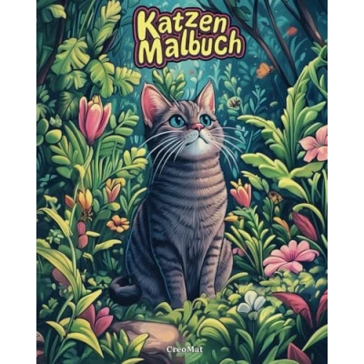 Abbildung von Katzen Malbuch: 50 wunderschöne Malvorlagen mit inspirierenden Sprüchen und Zitaten: Perfekt für Erwachsene Kinder, zum Entspannen Kreativsein