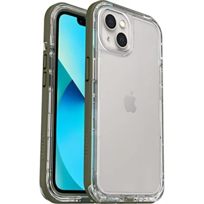 Abbildung von LifeProof für Apple iPhone 13, sturzgeschützte, schmutzabweisende und schneesichere Schutzhülle, Next Serie,Transparent/Grün