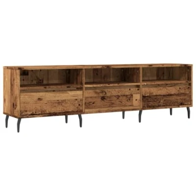 Abbildung von vidaXL TV Schrank, Lowboard für Fernseher, Fernsehtisch mit 6 Fächern, Fernsehschrank Schlafzimmer Wohnzimmer, Altholz Optik Holzwerkstoff