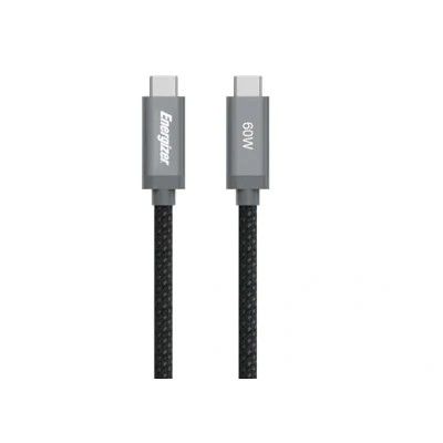 Abbildung von Energizer Kabel USB C auf PD Schnellladung 60 W Typ Nylon geflochten kompatibel mit iPhone 15 Plus Galaxy S23 Ultra S22 (2 m) Schwarz