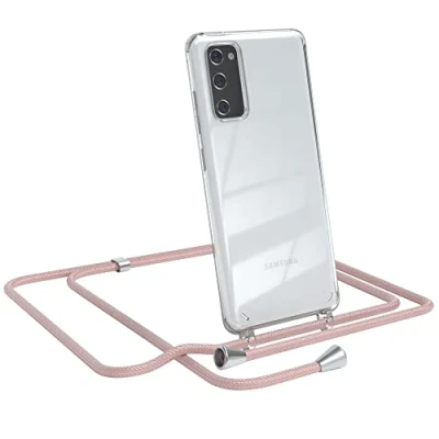 Abbildung von EAZY CASE Handykette kompatibel mit Samsung Galaxy S20 FE / 5G Handyhülle Umhängeband, Handykordel Schutzhülle, Silikonhülle, Hülle Band, Stylische Kette für Smartphone, Rosé Gold