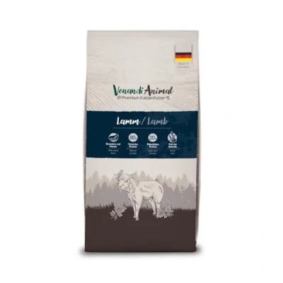 Abbildung von Venandi Animal Premium Trockenfutter für Katzen Lamm, 1er Pack (1 x 6,5kg), getreidefrei mit viel frischem Fleisch