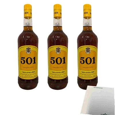 Abbildung von Carlos y Javier de Terry 501 30% 3er Pack (3x1l Flasche Brandy aus Spanien) + usy Block