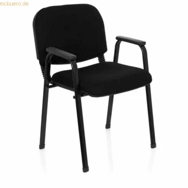 Abbildung von hjh OFFICE 4 Fußstuhl Vierfußstuhl XT 650 Stoff mit Armlehnen, Besucherstuhl Stuhl
