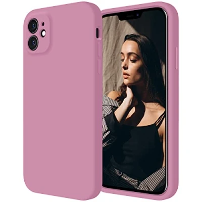 Abbildung von Cordking Entworfen für iPhone 11 Hülle, Silikon [Gerade Kanten] &amp; [Kameraschutz] Verbesserte Handyhülle mit weichem, kratzfestem Mikrofaserfutter, 6,1 Zoll, Mauve