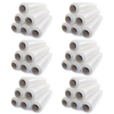 Abbildung von Netuno 36 Rollen Stretchfolie Transparent 23my 500 mm 2,5 kg Folie Polyethylen Cast Film Schwarz Plastikfolie Einpackfolie Umzugsfolie Verpackungsfolie Hand