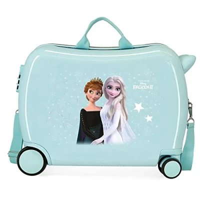 Abbildung von Disney Frozen Frosted Light Kinderkoffer, Blau, 50 x 38 20 cm, Hartplastik, seitlich, 34 l, 1,8 kg, 4 Räder, Handgepäck