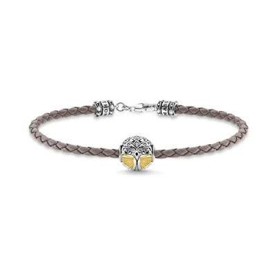 Abbildung von Thomas Sabo Armband Baum der Liebe, Leder Grau, 17cm, A2013 682 5 L17