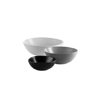 Abbildung von Mäser Schüsselset, Keramik GLENDALE, 15,5 cm, 20 cm &amp; 26 Schwarz / Weiß Grau
