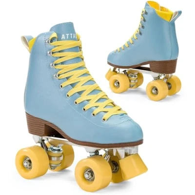 Abbildung von ATTABO Rollschuhe Cascada Größe 39 EU Leder Obermaterial Belüftung ABEC 7 Aluminium Kufe 82A Räder Zehenschutz Sicheres Bremsen Passgenauigkeit Farbe Blau