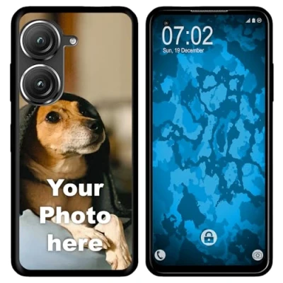 Abbildung von PhoneNatic personalisierte Handyhülle für Asus Zenfone 10/9 Custom Silikon Case in Schwarz zum selbst gestalten mit eigenem Foto Bild Text individuell