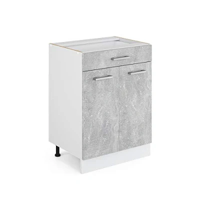 Abbildung von Vicco Unterschrank R Line, Beton/Weiß, 60 cm mit Schublade, ohne Arbeitsplatte