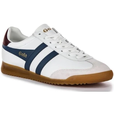 Abbildung von Gola Unisex Torpedo Leather Sneaker, White/Deep Red/Sapphire, 42 EU