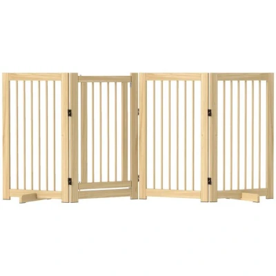 Abbildung von PawHut Absperrgitter Hunde 91 cm Schutzgitter aus Holz Hundegitter Freistehend