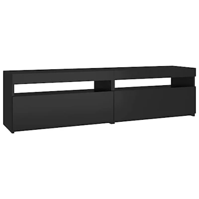 Abbildung von vidaXL 2X TV Schrank mit LED Leuchten Lowboard Möbel Tisch Board Sideboard Fernsehtisch Fernsehschrank HiFi Schwarz 75x35x40cm