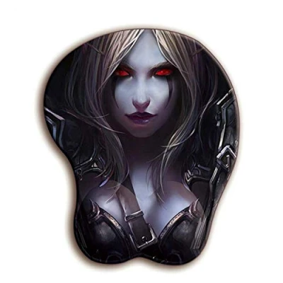 Abbildung von Ergonomisches 3D Mauspad, sexy Anima Mausmatte mit Gel Handballenauflage rutschfester Gummibasis für Computer/Laptop/Gaming/Heim / Büroarbeit Schmerzlinderung, Horror World
