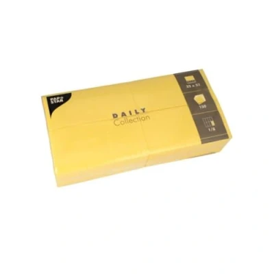 Abbildung von PAPSTAR 150 Servietten &#039;Daily Collection&#039; 1/8 Falz 32 cm x gelb