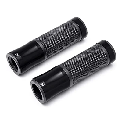 Abbildung von Schwarz Motorrad Griffe Aluminium &amp; Gummi für Alle 22mm 7/8&quot; Lenker