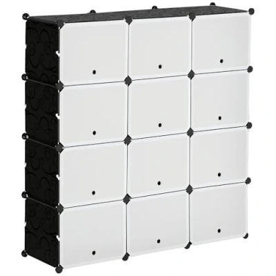 Abbildung von HOMCOM Kommode Modulares Regalsystem, Steckregal, zusammensetzbar (Set, 148 St., Steckregal), Breite 125 cm