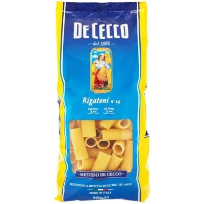 Abbildung von 5x Pasta De Cecco 100% Italienisch Rigatoni n. 24 Nudeln 500g