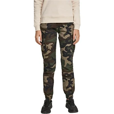 Abbildung von Urban Classics Ladies HIGH Waist CAMO Cargo Pants Cargohose, Damen, Größe: 30, Woodcamo