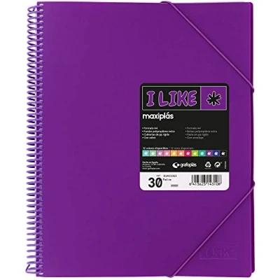 Abbildung von Grafoplas 39823235 Maxiplass Like Sichtbuch mit 30 Sichthüllen in Spiralbindung, Violett, A4, Polypropylen Einband