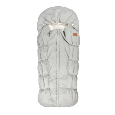 Abbildung von BÉABA, Fußsack für Babys Kinderwagen, 100% wasserdicht, winddicht, Double Fleece Ultra Warm, TOG 6, 3 und 5 Punkt Gurtführung, Bedeckende Kapuze, Reißverschluss, 6 24 Monate, Grau