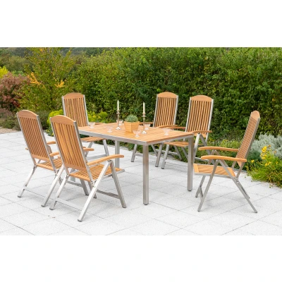 Abbildung von MERXX Garten Essgruppe &quot;Keros&quot;, (7 tlg.), 6 Klappsessel mit Tisch