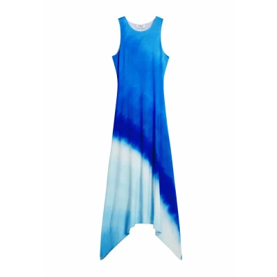 Abbildung von Desigual Tiedye Ruched Maxikleid, Damen, Größe: Medium, Blue