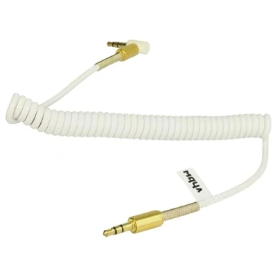 Abbildung von vhbw Stereo Audio Kabel Adapter für Diverse Geräte 3,5 mm auf Klinkenstecker, Vergoldet, Gewinkelt Gold Weiß