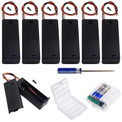 Abbildung von GTIWUNG 9PCs Batteriehalter Gehäuse Kunststoff Akku Aufbewahrungsbox, für AA Batterie Halterung 1.5V, Geschlossenes mit EIN Aus Schalter, Boxen Aufbewahrungsbox