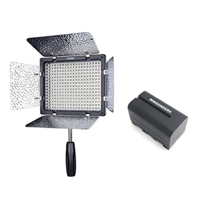 Abbildung von Yongnuo YN 300 III YN300 Pro LED Videoleuchte 3200K 5500K Farbtemperatur für Canon Nikon DSLR Kamera DV und Camcorder mit WINGONEER NP F750 Akku Ladegerät