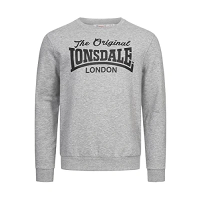 Abbildung von Lonsdale Normale Passform Burghead Sweatshirt, Herren, Größe: 3XL, Marl grey black