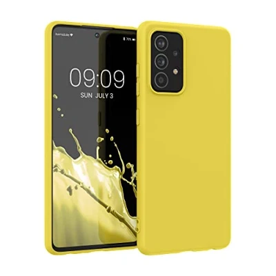 Abbildung von kwmobile Hülle kompatibel mit Samsung Galaxy A52 / 5G A52s Silikon Soft Handyhülle Handy Case in Strahlend Gelb