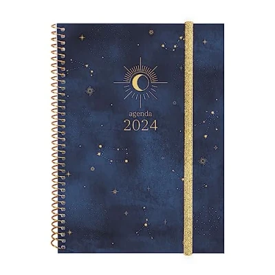 Abbildung von Finocam Terminkalender Espiral Design Collection 2024 Wochenansicht Horizontal Januar bis Dezember (12 Monate) Moon International