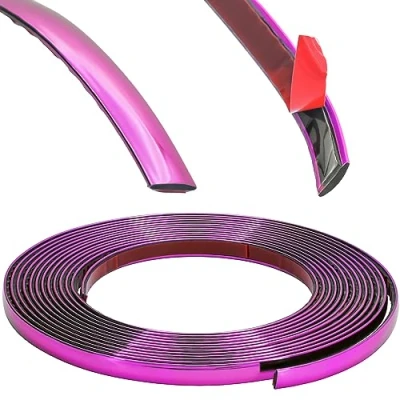 Abbildung von RECAMBO Zierleiste Pink metallic Vielseitig, Flexibel &amp; Selbstklebend 12mm x 5m