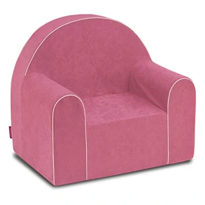 Abbildung von Midi Kindersessel Kinder Babysessel Baby Sessel Sofa Kinderstuhl Stuhl Schaumstoff Umweltfreundlich (Hellpink)