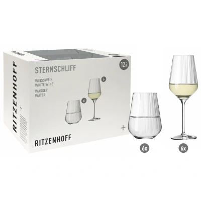 Abbildung von RITZENHOFF Sternschliff Weisswein/ Wasserglas Set H22 #1